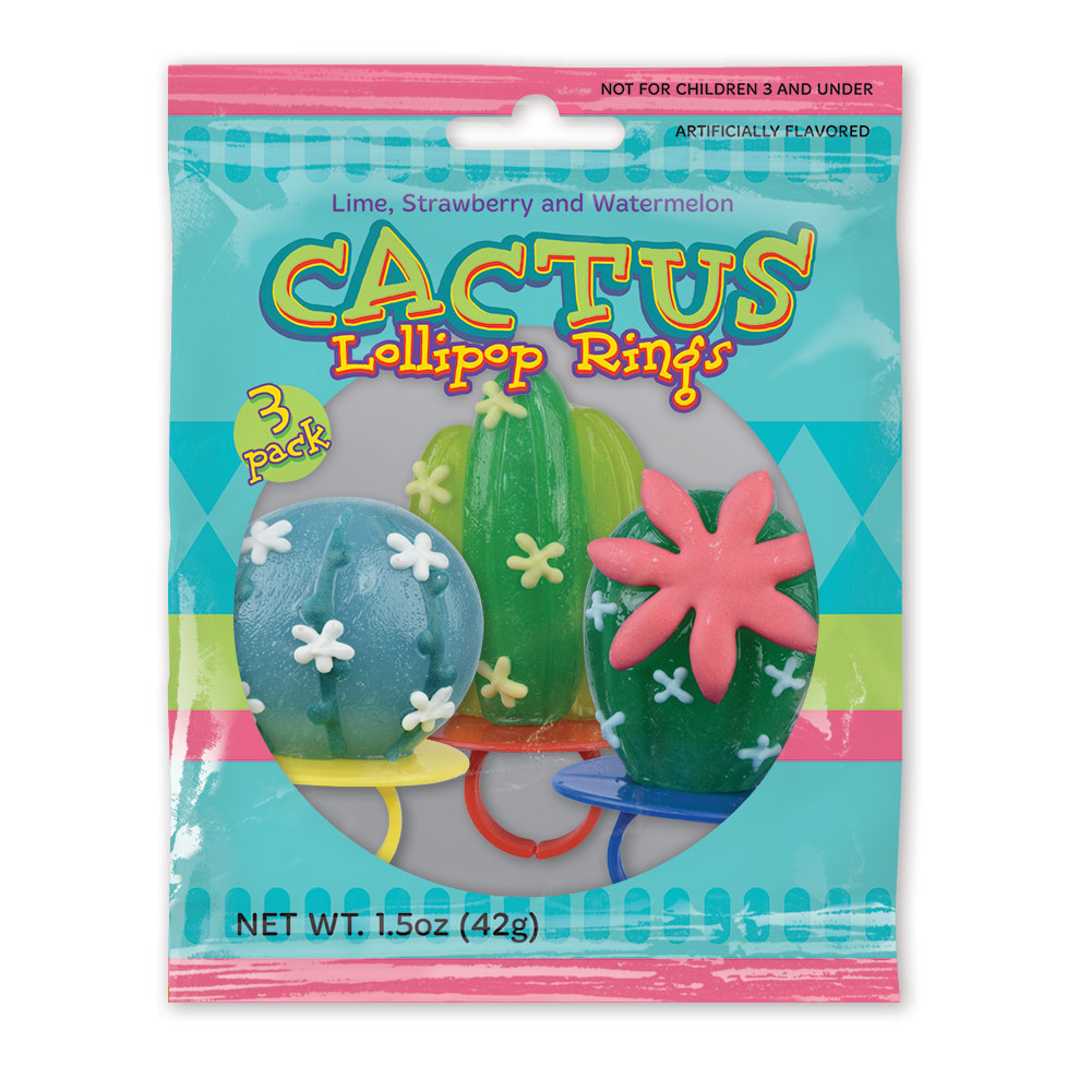 3pk Cactus Lollipop Rings 