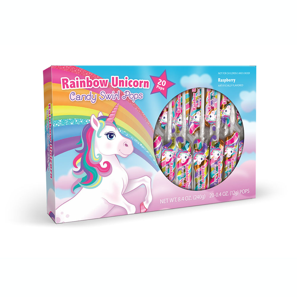 20pk Rainbow Unicorn Lollipop Swirls 