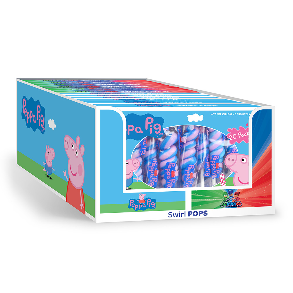 Peppa Pig and PJ Masks 20-Pack Swirl Pop Assortment