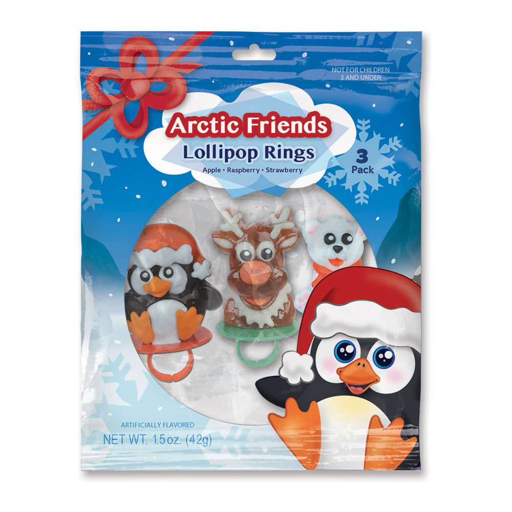3pk Arctic Friends Lollipop Rings 