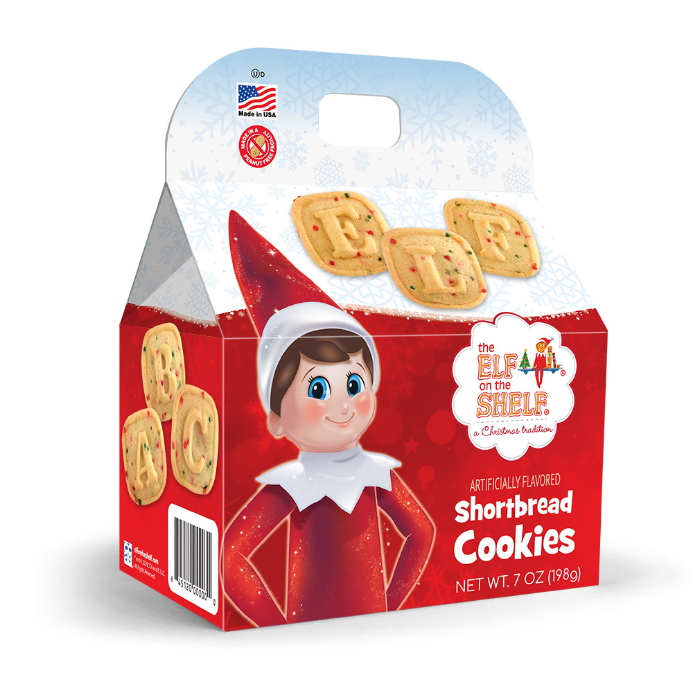 Elf on the Shelf Holiday ABC Shortbread Cookies Gable Box