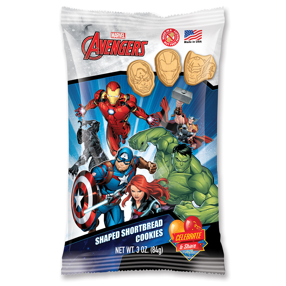 Avengers 3oz Shaped Shortbread Cookies Bag