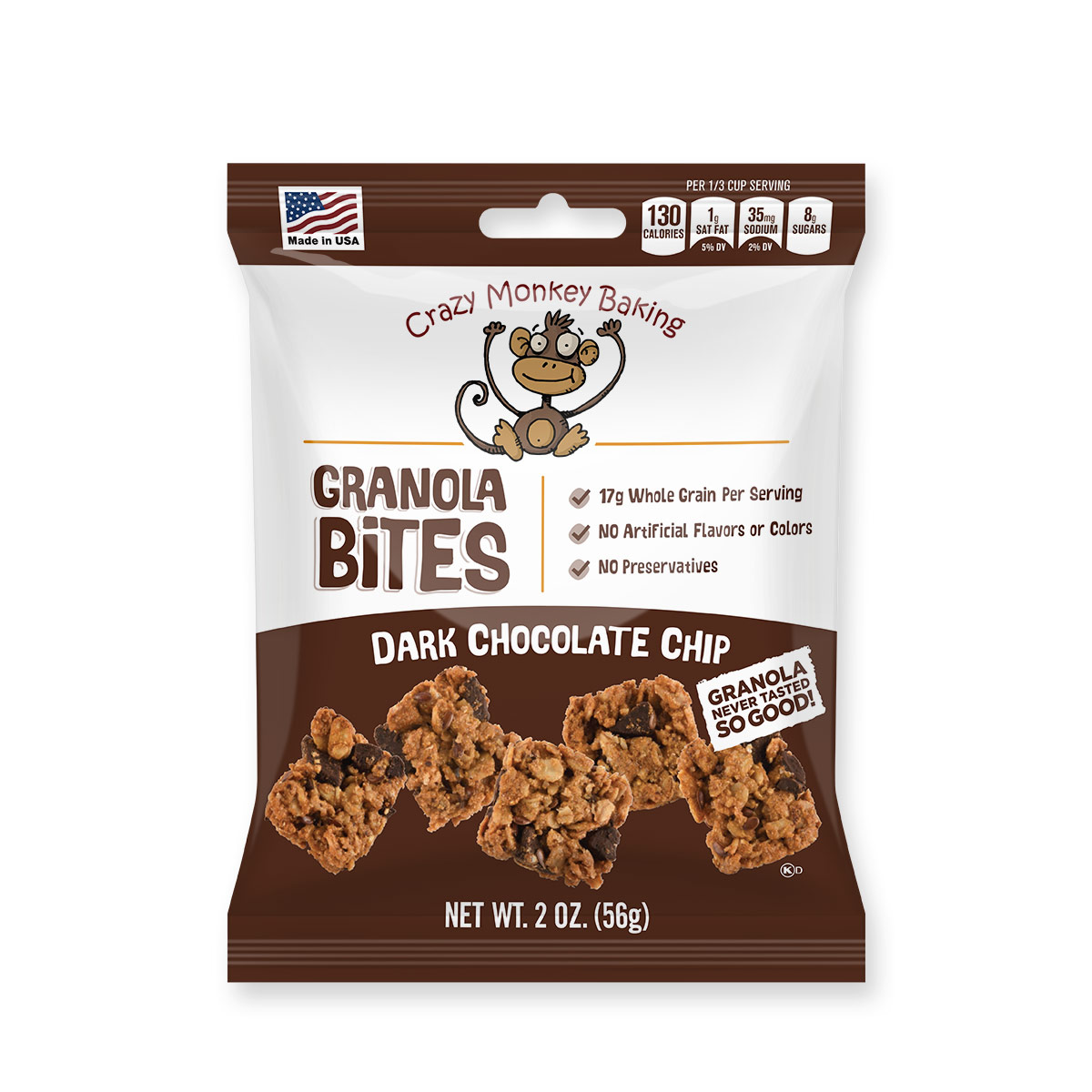 Dark Chocolate Chip Granola Bites 2oz Bag